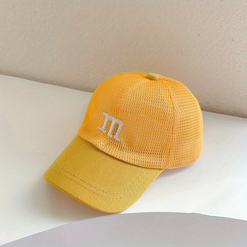 Cartoon M Embroidered Baseball Cap for Kids Boys and Girls