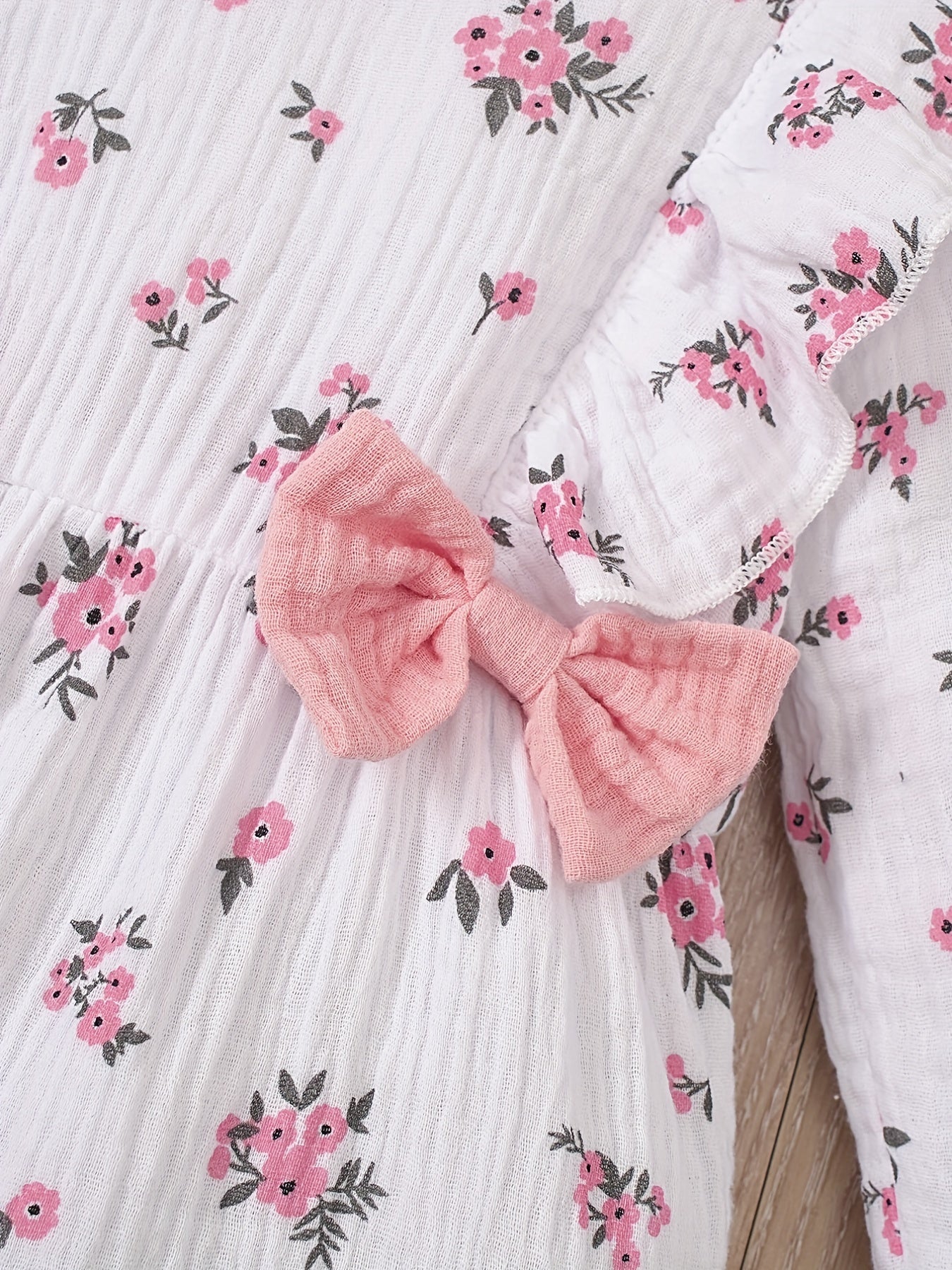 Infant Girls Cotton Romper Newborn Floral Long Bodysuit