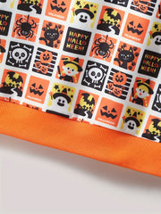 Girls Halloween Full Print Crew Neck Sweatshirts Pullovers