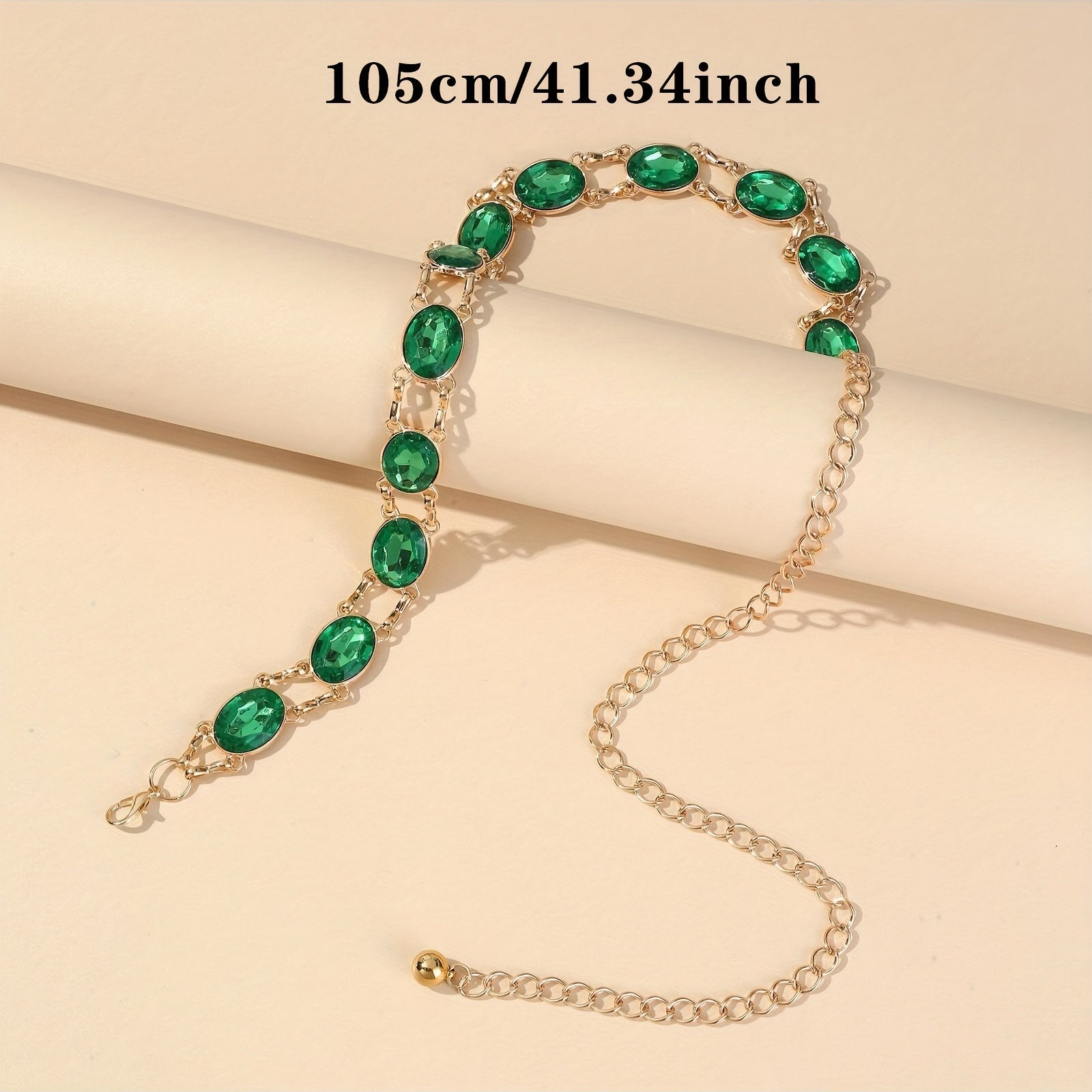 Crystal Decor Waist Chain Western Hollow Out Metal Belly Chain