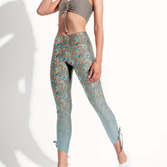 Slim Yoga Sports Bra & Floral Print Leggings Women's Activewear Set