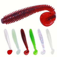 6pcs Paddle Tail Soft Lure Bionic Swimbait Fishing Accessories For Bass Carp