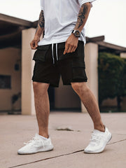 Men's Drawstring Cargo Shorts with Pockets