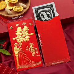 6pcs Hot Stamping Red Envelope Chinese Red Packet Money Bag