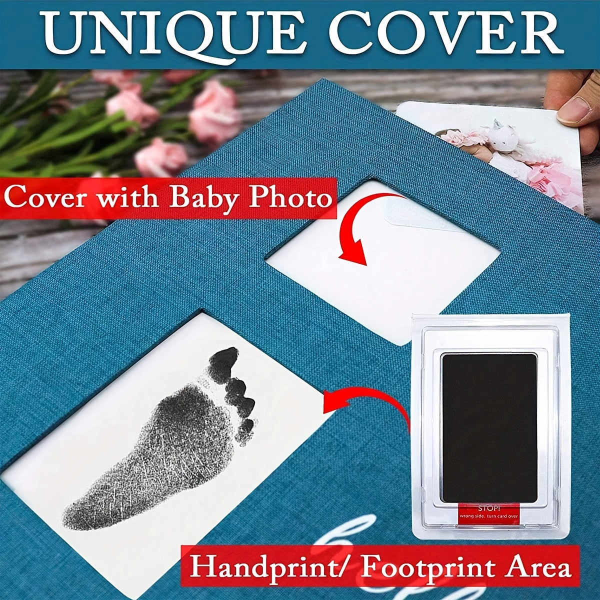 Children's Self-Adhesive Photo Album with Ink Pad and Pen