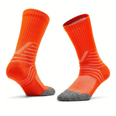 Men's Mid Crew Sport Socks Non Slip Shock Absorption Nylon Blend
