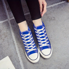 Women's High Top Canvas Sneakers Lace Up Walking Shoes