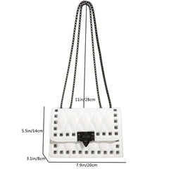 Vintage Quilted Crossbody Bag Retro Shoulder Bag Women's Flap Handbag