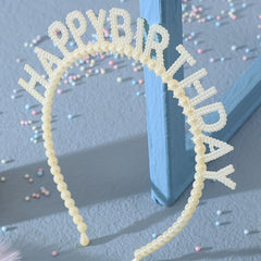 Children's Birthday Party Plastic Headband Pearl Headwear