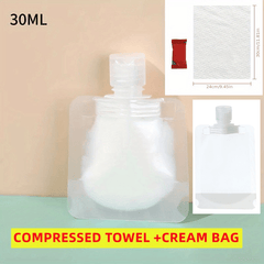 3pcs Skin Care Sub Packing Bottle Set with Compressed Towel