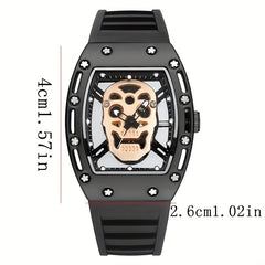 Men's Skull Hollow Quartz Watch Large Dial