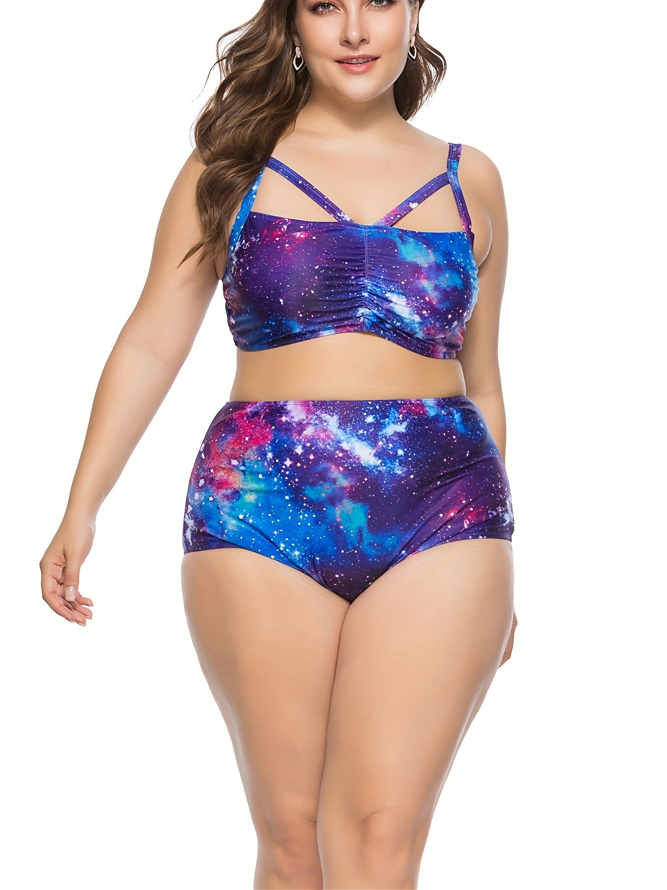 Women's Galaxy Print Strappy Bikini Set