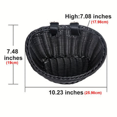 Bicycle Basket Front Handlebar Bike Basket Rattan Vintage Wicker