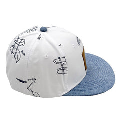 Men's Hip hop PU Leather Label Flat Brim Baseball Cap