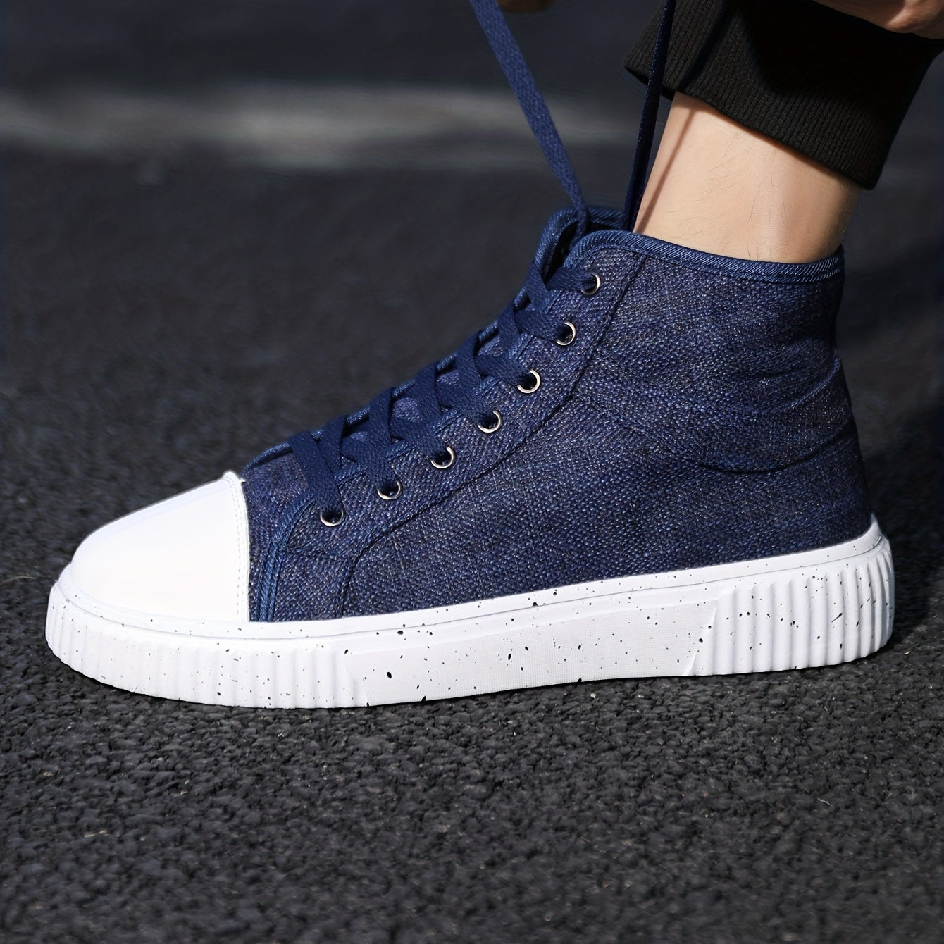 Men's High Top Canvas Skate Shoes Comfy Deodorant Sneakers