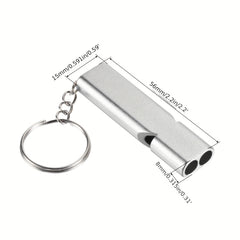 3pcs Double Tube Emergency Whistle with Lanyard for Outdoor Camping