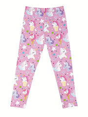 3pcs Toddler Girls Unicorn Tie Dye Leggings Set