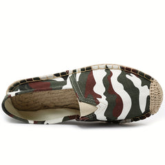 Men's Camo Print Espadrilles Slip-on Loafers Comfort Walking Shoes