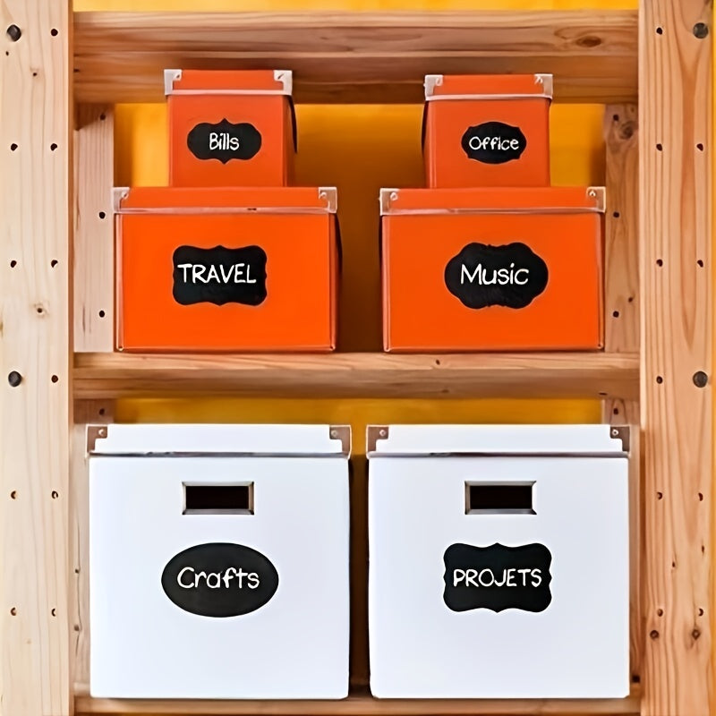 36pcs Reusable Food Storage Container Labels Waterproof Blackboard Sticker