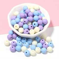 100pcs Acrylic Christmas Series Round Beads DIY Mobile Phone Chain Bag Pendant