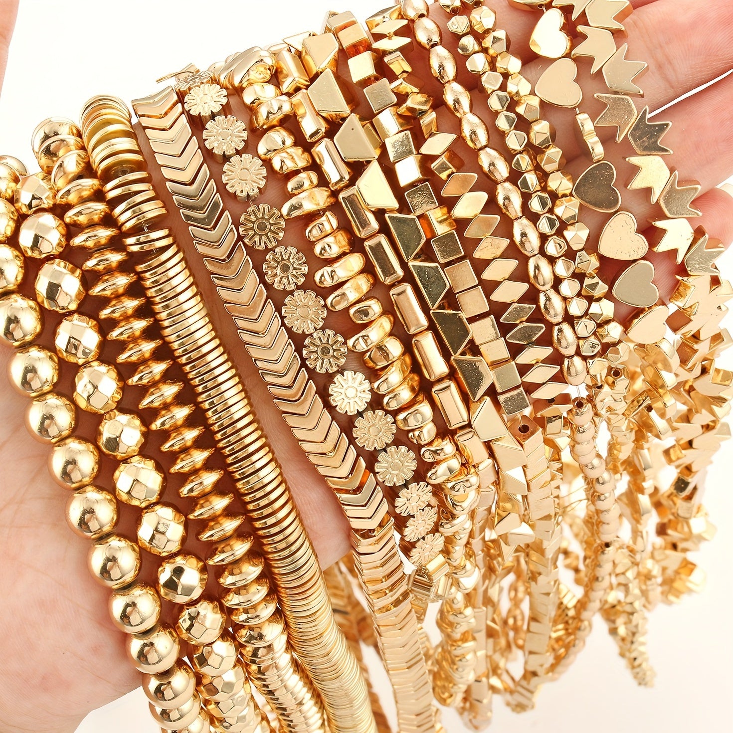 AAA Natural Golden Plated Hematite Beads for DIY Jewelry Making