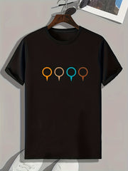Geometric Pattern Print Men's Sports Tee