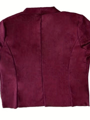 Solid Open Front Coat Long Sleeve Work Office Outerwear Women's Clothing