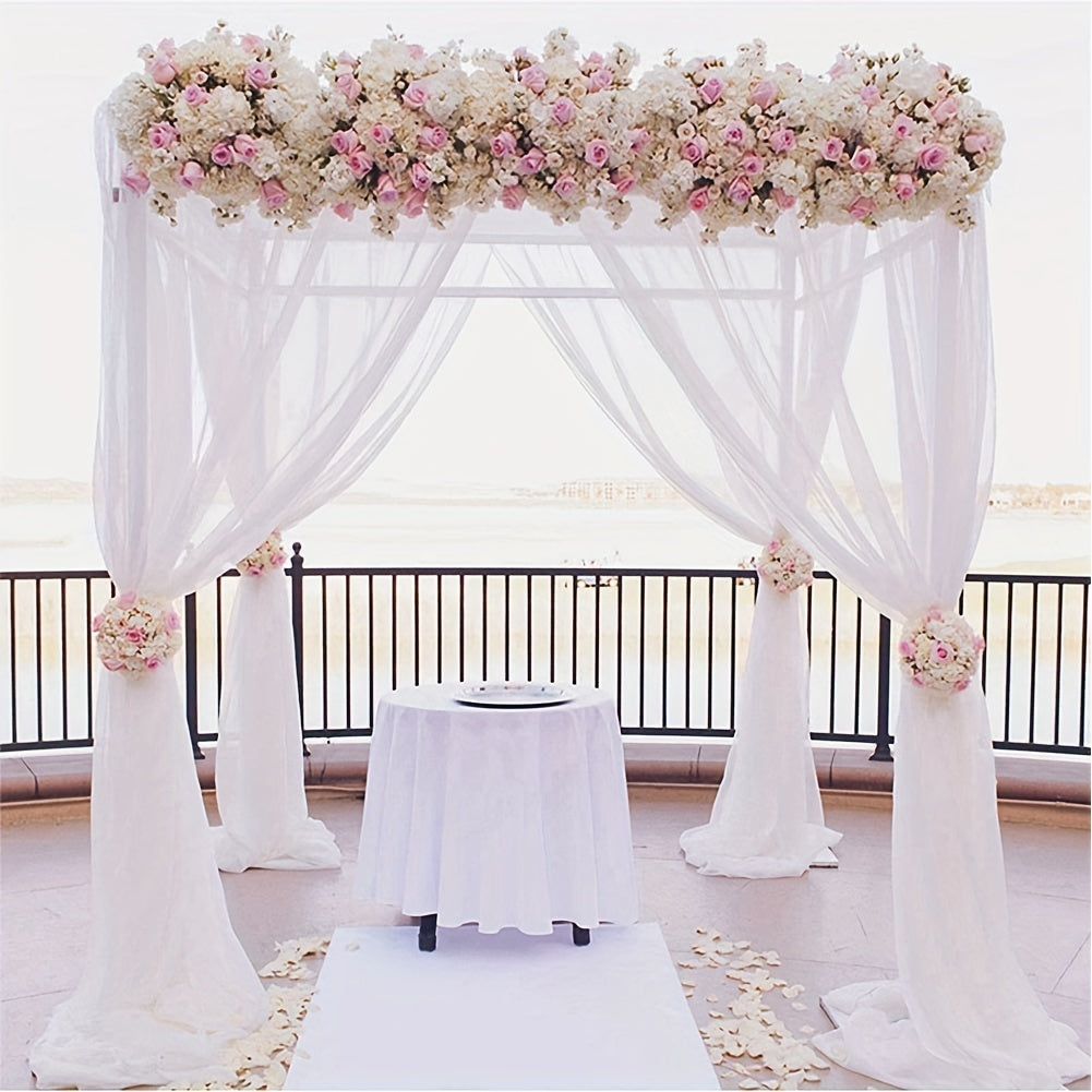 48 Crystal Organza Tulle Sheer Fabric Backdrop Curtains for Wedding