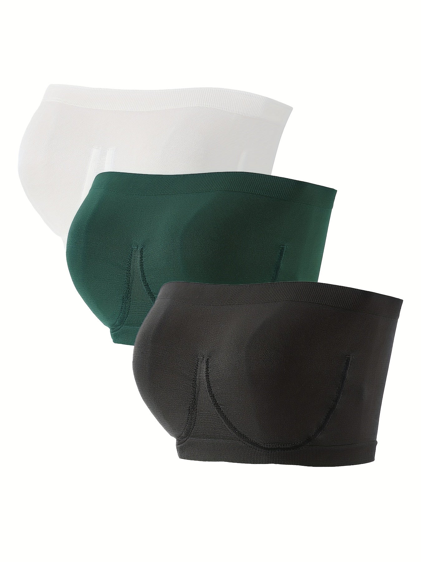 3pcs Seamless Bandeau Bras Stretch Strapless Bra Women's Lingerie