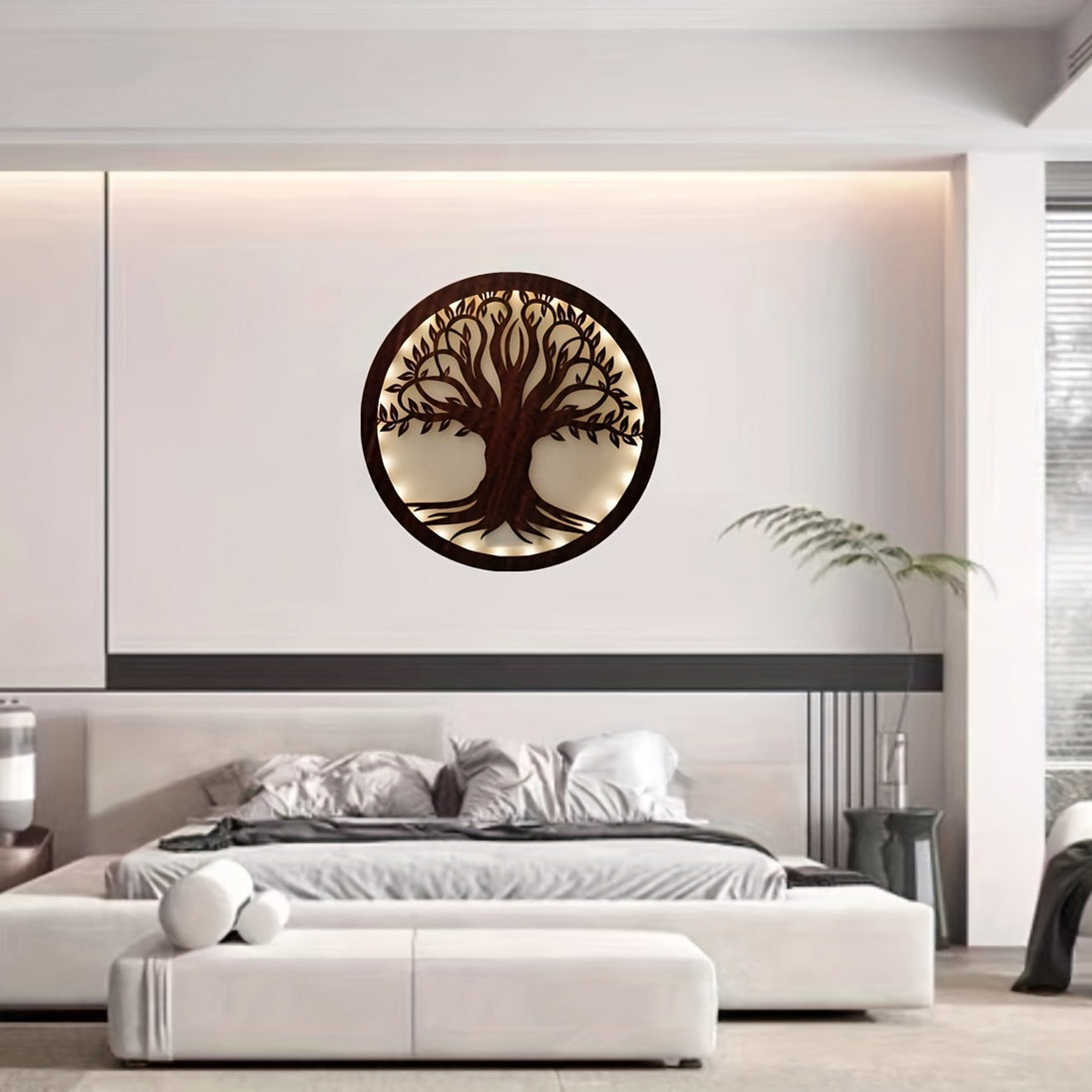 Flower Series Wooden Wall Decoration Hanging Light