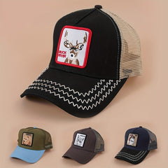 Animal Embroidery Patch Baseball Cap Mesh Trucker Hat