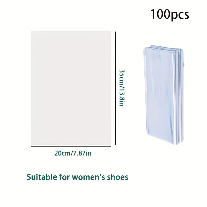 100pcs Clear PVC Heat Shrink Wrap Bags for Sneaker Books Shoes Household Storage