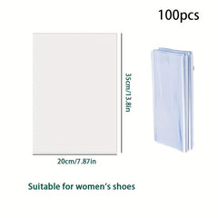 100pcs Clear PVC Heat Shrink Wrap Bags for Sneaker Books Shoes Household Storage