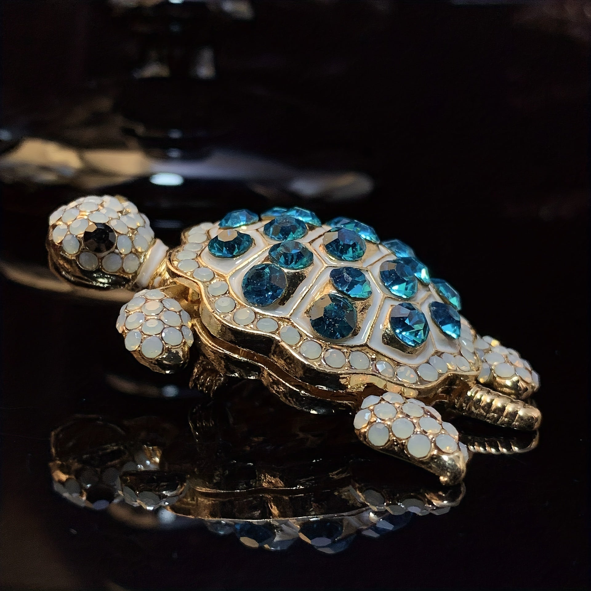 Sea Turtle Brooch Pin Crystal for Girls Marine Animals Cute Lapel Pin