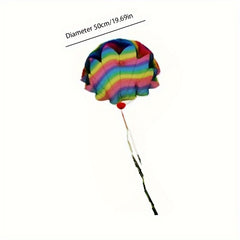 Rainbow Parachute for Hand Throwing - 12 Line Cartoon Umbrella