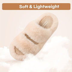 Women's Double Strap Slippers Lightweight Open Toe Slip On Shoes