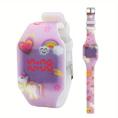 Cartoon Unicorn Luminous Watch Waterproof Silicone Watch
