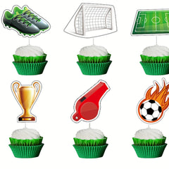 13pcs Football Sports Themed Cupcake Decorations for Birthday Party