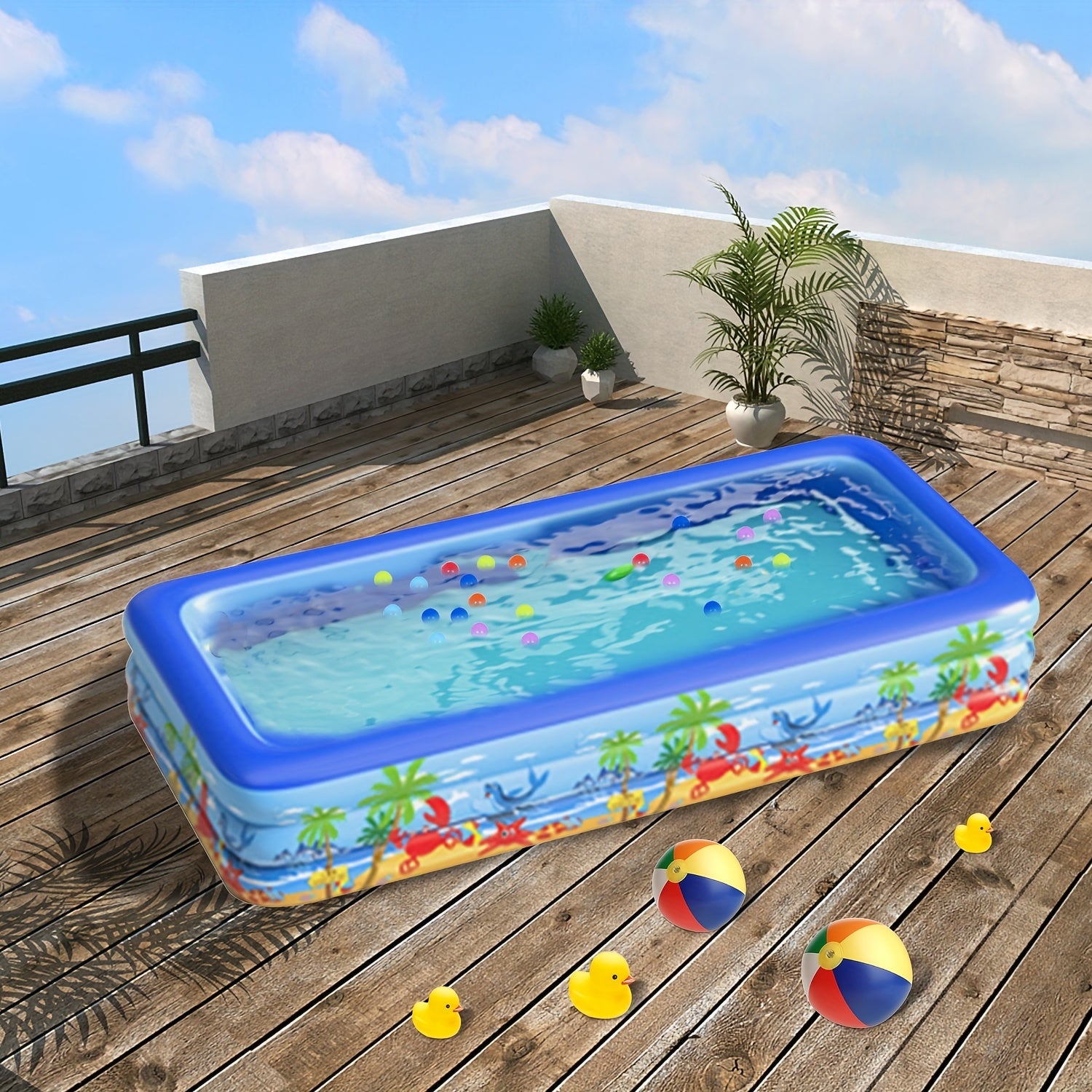 Large Inflatable Swimming Pool for 5-6 People