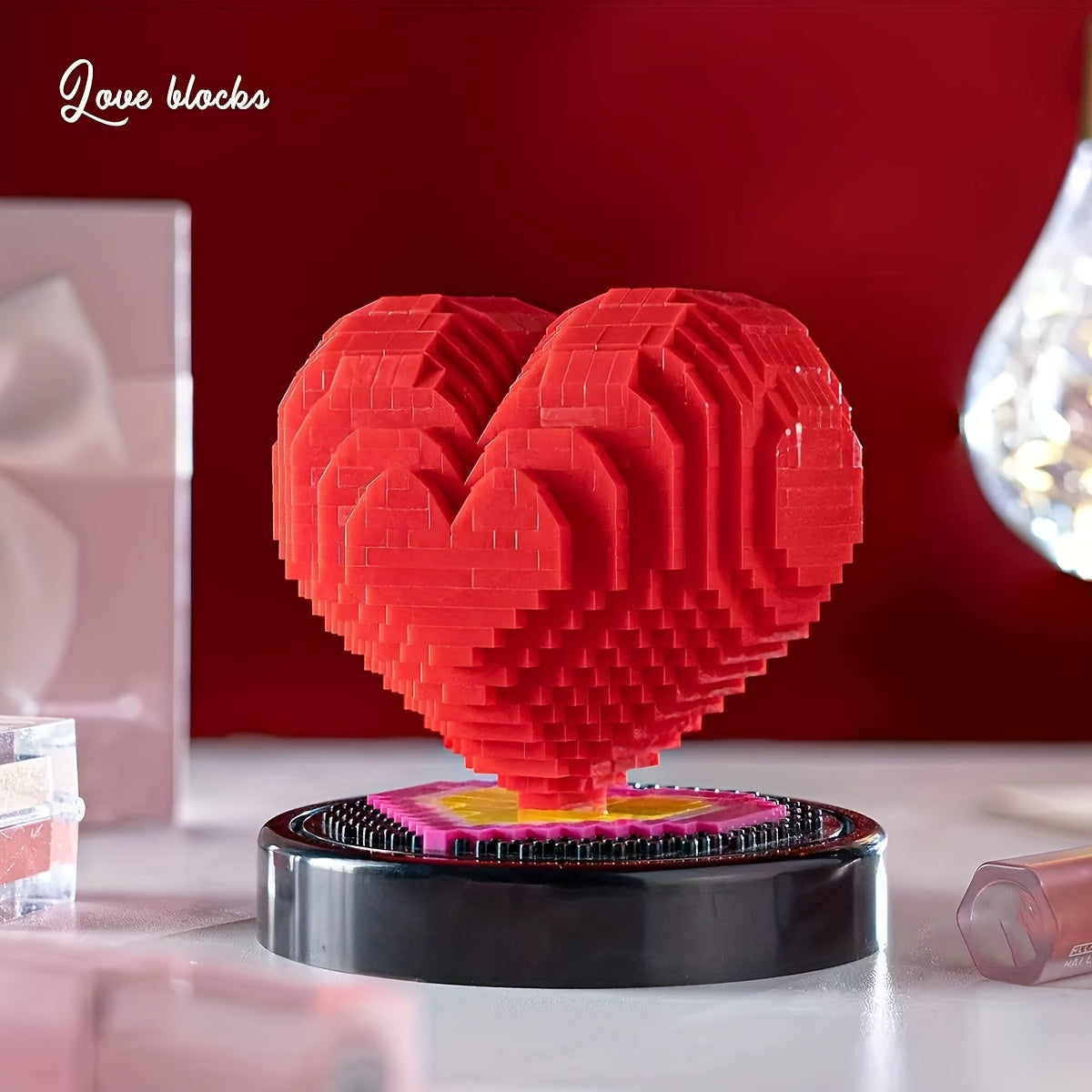 Red Heart Building Blocks Set - Perfect Valentine's Gift