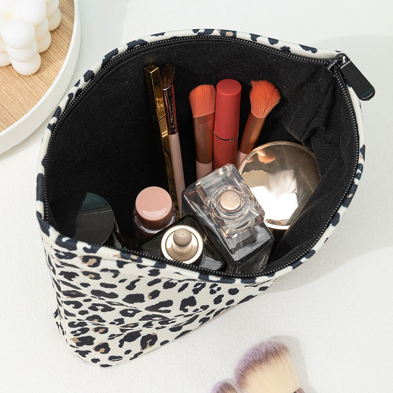 Creamy Leopard Bag Makeup Cosmetic Bag