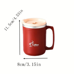 Double Layer Mug with Lid Coffee Cup Milk Cup Water Cup for Office Bedroom Study
