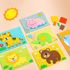 10pcs Children's 3D Stickers DIY Painting Kit Fun Cartoon Animal Designs