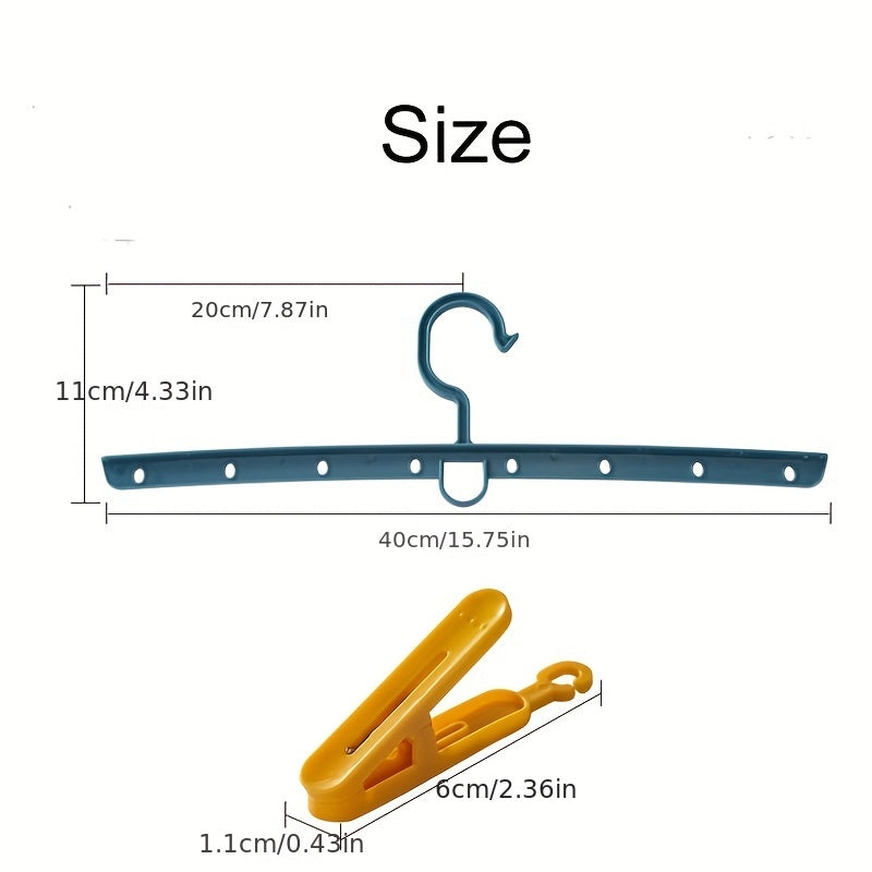 8 Clip Contrast Plastic Storage Hanger for Socks Underwear Hats