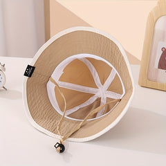 Kids Double-Sided Sunshade Bucket Hat for Outdoor Travel