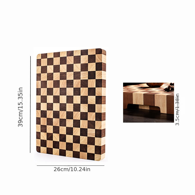 Rectangular End Grain Rubber Wood Cutting Board, Thick & Reversible