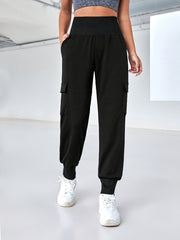 Loose Fit Casual Jogger Pants Solid Stretchy Sports Trousers