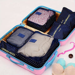 6pcs Classic Flower Pattern Luggage Storage Bags