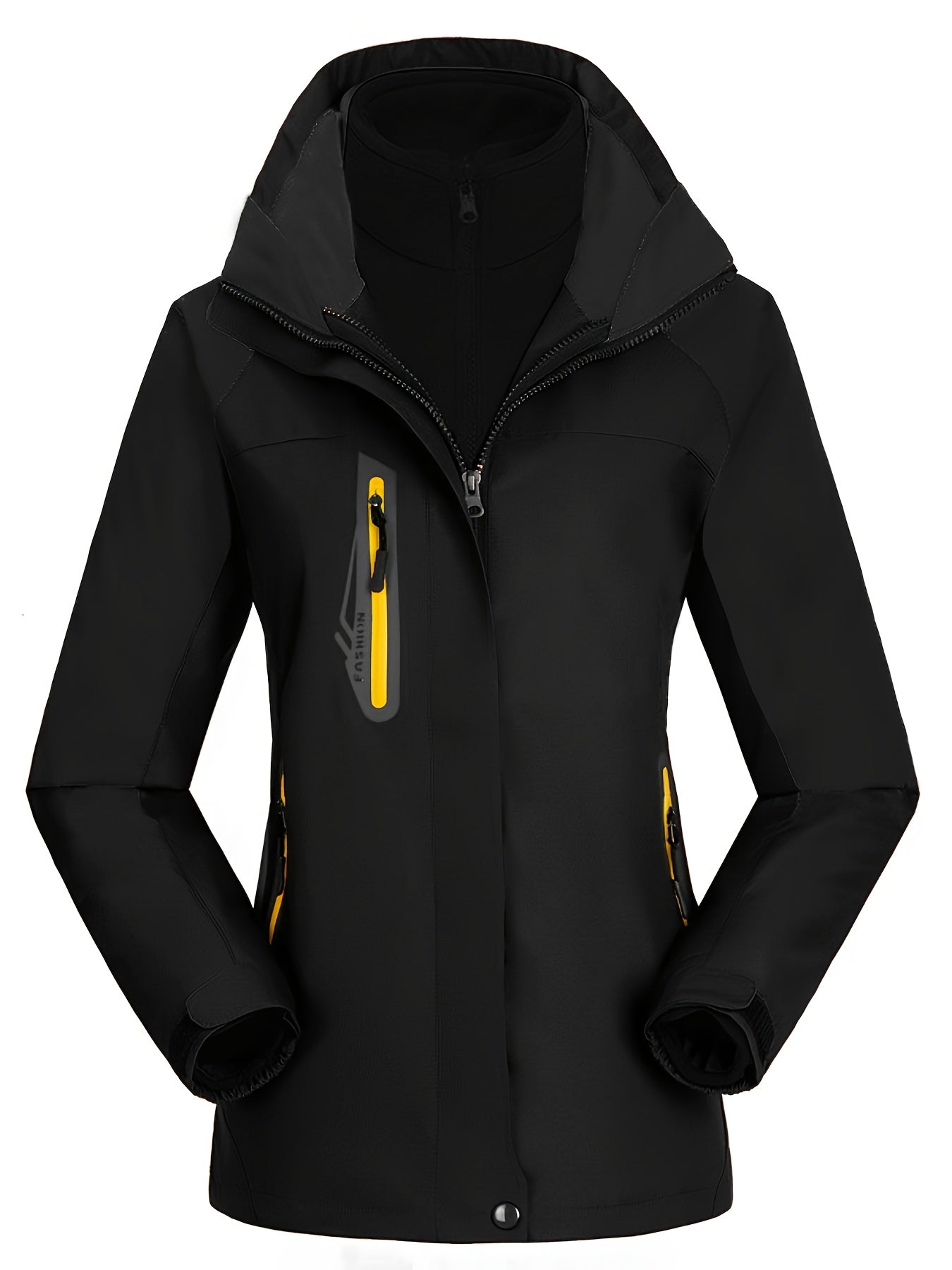 Sporty Ski Jacket Waterproof Windproof Hooded Coat Women's Activewear