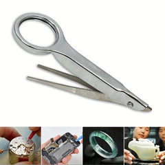 10X Handheld Magnifying Glass with Tweezers for Inspection Coins Stamps Jewelry